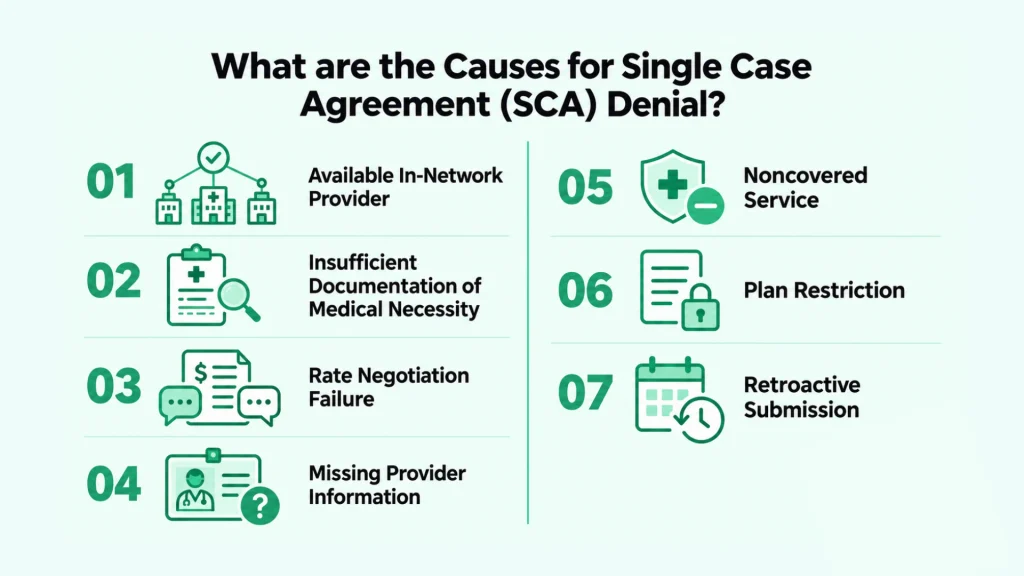 What are the Causes for Single Case Agreement (SCA) Denial